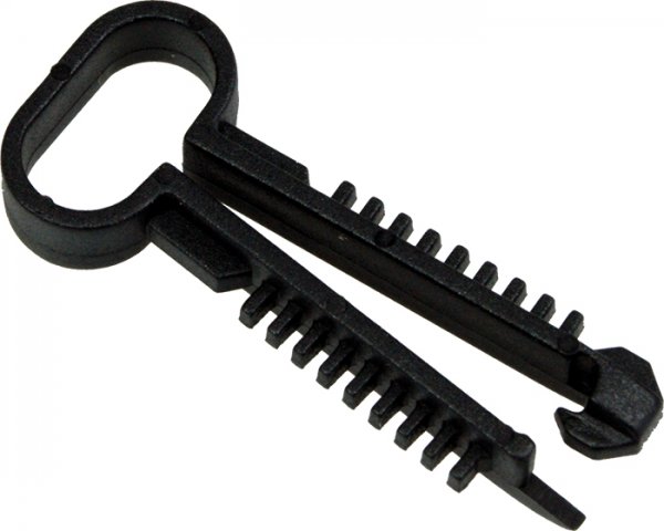 Plastic clip wall plug TED Black/200 units - available in different diameters