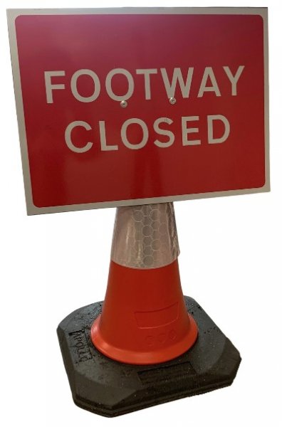 Cone Sign 600 x 450mm Footway Closed