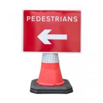 Ped Arrow Cone Sign L/H 600 x 450